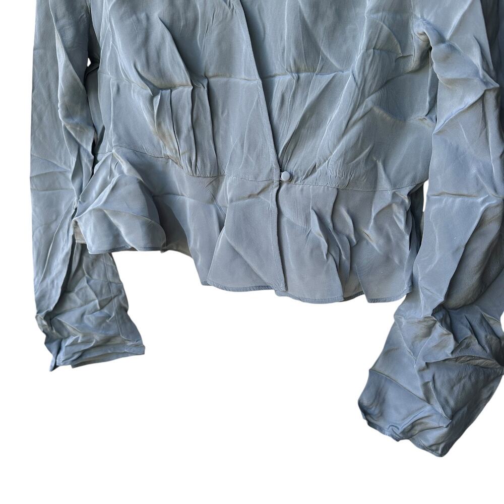 Madewell Dusty Blue Wrap Blouse - Picture 6 of 9